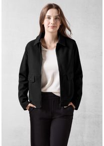 Cecil Damen Kurzjacke, schwarz, casual, Gr. XXL, unifarben, Stoff, 90% Polyester, 10% Viskose, Jacken, mit Kragen