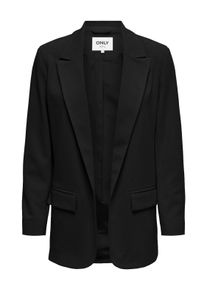 Only Damen Longblazer "ONLCAROLINA LIFE L/S OPEN BLAZER CC TLR", schwarz, modisch, Gr. 34, unifarben, Obermaterial: 98% Polyester, 2% Elasthan, Blazer