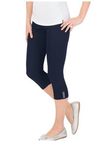 TRIGEMA Damen Leggings "TRIGEMA Leggings 7/8 mit Kristallsteinen", blau, Basic, Gr. L, 95% Baumwolle, 5% Elastan, Hosen