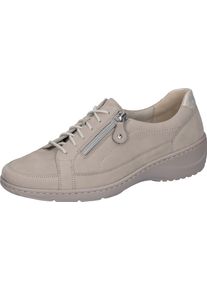 Waldläufer WALDLÄUFER Damen Schnürschuh "KYA", Gr. 4, silber, Nubukleder, Nappaleder, sportlich, Schuhe, Freizeitschuh, Halbschuh, Komfortschuh in extrabreiter