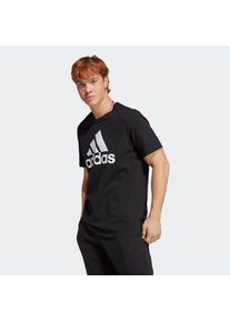 Herren T-Shirt "M BL SJ T", schwarz-weiß, sportlich, Gr. S, adidas Sportswear, Obermaterial: 100% Baumwolle, Shirts