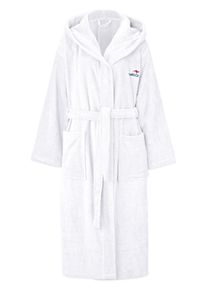 Unisex-Bademantel Kangaroos, L:125cm in Gr. XXXL, weiß, Walkfrottee, Hausmäntel, "Cassidy, für Damen & Herren, Standardlänge & Überlänge", mit
