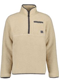 DIDRIKSONS 1913 DIDRIKSONS Herren Strickfleece-Pullover, beige, sportlich, Gr. S, unifarben mit Farbeinsatz, Plüsch, Obermaterial: 100% Polyester. Futter: 100%
