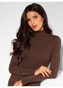 Heine Damen Rollkragenpullover "Rollkragen-Pullover", braun, Gr. 46, unifarben, 80% Viskose, 20% Polyamid, Pullover