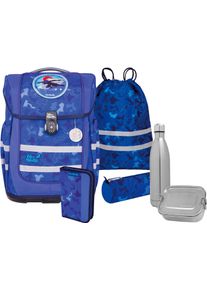 McNeill Kinder Schulranzen "Ergo Compacto, Puzzle", blau, Polyester, Rucksäcke, inkl. Federmäppchen, Turnbeutel, Schlamperrolle & Motivmagnet