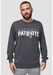 Recovered Herren Sweatshirt "New England Patriots", grau, casual, Gr. S, bedruckt, 100% Baumwolle, Sweatshirts, für alle New England Patriots-Fans