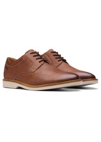 Clarks Herren Schnürschuh "Atticus LTLace", Gr. 45, braun, Leder, casual, Schuhe, Hybrid Sneaker, Business Schnürschuh mit sportiver Laufsohle