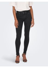 Only Damen Skinny-fit-Jeans "ONLPOWER LIFE MID PUSHUP", blau, modisch, Gr. XS, unifarben, Denim/Jeans, Obermaterial: 92% Baumwolle, 6% Polyester, 2%