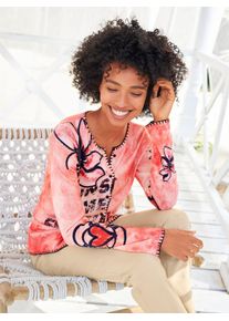 Heine Damen Cardigan, bunt, Gr. 38, geblümt, gemustert, mehrfarbig, bedruckt, 60% Viskose, 40% Baumwolle, Strickjacken