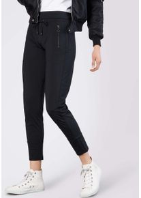 MAC Damen Stretch-Hose "EASY", schwarz, casual, Gr. 44, unifarben, Web, Obermaterial: 77% Polyamid, 23% Elasthan, Hosen, mit Taschen