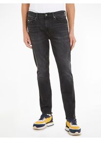Tommy Jeans Herren Tapered-fit-Jeans "Austim Slim Tapered", schwarz, casual, Gr. 33, unifarben, Denim/Jeans, Obermaterial: 99% Baumwolle, 1%