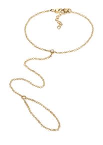 Elli Damen Armband "Handchain mit Glas Kristalle Weiß 925 Sterling Silber", 16cm,mit Steinen, Silber 925 (Sterlingsilber), gold, Silber 925