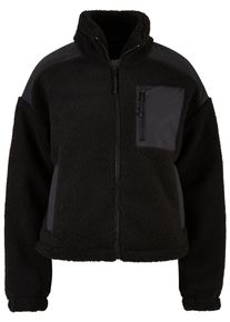 Urban Classics Damen Winterjacke "Urban Classics Damen Ladies Sherpa Mix Jacket", schwarz, klassisch, Gr. 5XL, unifarben, 100% Polyester, Jacken