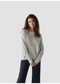 Lecomte Damen Strickpullover "Lecomte Glitzernder Pullover mit metallischem Finish", beige, feminin, Gr. 42, gemustert, 60%Baumwolle 40%Polyacryl,