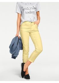 Heine Damen 7/8-Hose, gelb, Gr. 40, unifarben, 98% Baumwolle, 2% Elasthan, Miedereinsatz:85% Polyester, 15% Elasthan, Hosen