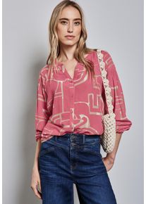 Street One Damen Langarmbluse, rot, casual, Gr. 42, bedruckt, Web, Obermaterial: 100% Viskose, Blusen, mit All-Over Print
