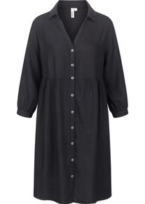 Ragwear Damen Minikleid "Almu", schwarz, feminin, Gr. XXL, 75% Viskose, 25% Leinen, Kleider, Leichtes Langarmkleid mit Blumenmuster