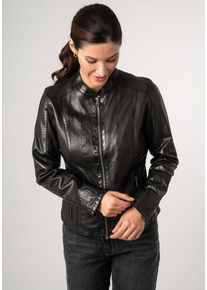 Mauritius Damen Lederjacke "MWAndriana", schwarz, modisch, Gr. XS, unifarben, Obermaterial: 100% Schafsleder. Futter: 100% Baumwolle. Ärmelfutter: