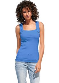 Heine Damen Shirttop, blau, Gr. 40, unifarben, 100% Baumwolle, Tops