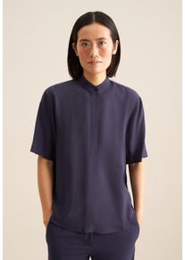Seidensticker Damen Shirtbluse "Schwarze Rose", blau, Gr. 36, unifarben, 100% Viskose, Blusen, Kurzarm Rundhals Uni