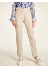 Heine Damen Leinenhose, beige, Gr. 21, unifarben, 100% Leinen, Hosen