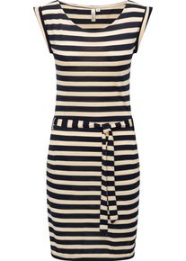 Ragwear Damen Sommerkleid "Tagg Stripes", blau, Gr. M, Material: 50% Viskose, 50% Polyester, Kleider, gestreiftes Damen Minikleid mit Taillenband und