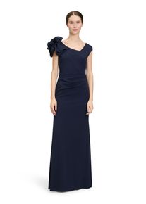 Vera Mont Damen Abendkleid "Vera Mont Abendkleid figurbetont", blau, Gr. 48, Cru00eape, Obermaterial: 95% Polyester, 5% Elasthan. Besatz: 100%