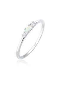 Elli Damen Fingerring "Opal Marquise und Zirkonia 925 Sterling Silber", 54mm,mit Steinen, Silber 925 (Sterlingsilber), 1mm, silber, Silber 925