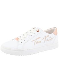 Tom Tailor Damen Plateausneaker "Ellen", Gr. 37, weiß, Lederimitat, sportlich, Schuhe, mit Kontrastbesatz, Freizeitschuh, Halbschuh, Schnürschuh