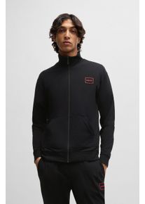 HUGO UNDERWEAR Herren Sweatjacke "Laze Zip Jacket", Gr. L, schwarz, Single Jersey, Obermaterial: 95% Baumwolle, 5% Elasthan, unifarben, casual,