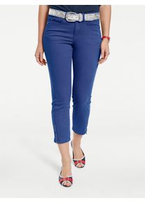 Heine Damen 3/4-Hose, blau, Gr. 44, unifarben, 98% Baumwolle, 2% Elasthan, Miedereinsatz:15% Elasthan, 85% Polyamid, Hosen