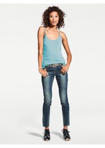 Heine Damen Spaghettitop, blau, Gr. 38, unifarben, 95% Baumwolle, 5% Elasthan, Tops