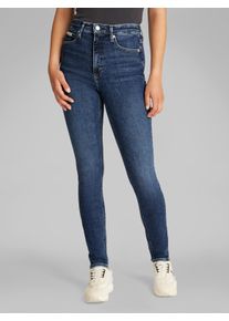 Damen Skinny-fit-Jeans "HIGH RISE SKINNY", blau, casual, Gr. 28, Calvin Klein Jeans, unifarben, Denim/Jeans, Obermaterial: 94% Baumwolle, 4%