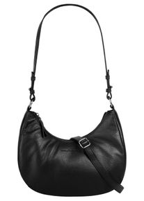 Bruno Banani Damen Umhängetasche, schwarz, Leder, unifarben, leicht glänzend, Taschen, echt Leder