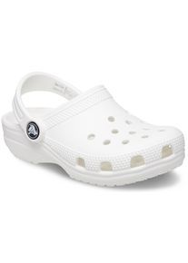 Crocs Kinder Clog "Classic Clog K", Gr. 27, weiß, Croslite, unifarben, sportlich, Schuhe, Hausschuh, Schlappen, Sandale mit Fersenriemen