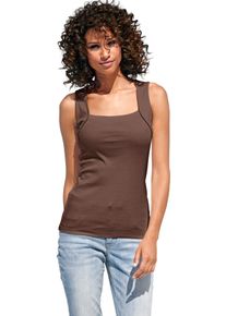 Heine Damen Shirttop, braun, Gr. 48, unifarben, 100% Baumwolle, Tops
