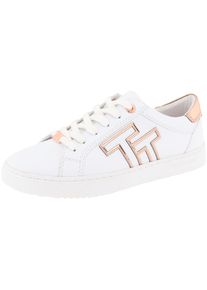 Tom Tailor Damen Plateausneaker, Gr. 37, rosa, Lederimitat, sportlich, Schuhe, Kontrastbesatz in Metallicoptik, Freizeitschuh, Halbschuh, Schnürschuh
