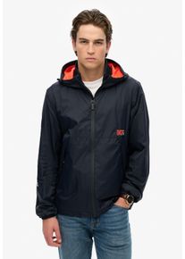 Superdry Herren Outdoorjacke "HOODED LOGO WINDBREAKER JACKET"eclipse navy logo, modisch, Gr. S, unifarben, Web, Obermaterial: 100% Nylon, Jacken