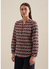 Seidensticker Damen Klassische Bluse "Schwarze Rose", blau, Gr. 38, gemustert, 100% Baumwolle, Blusen, Tunika Geometrische Muster