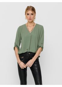 Jacqueline de Yong JDY Damen Shirtbluse "JDYDIVYA LIFE 3/4 TOP WVN NOOS", blau, modisch, Gr. 40, unifarben, Jersey, Obermaterial: 100% Polyester, Blusen
