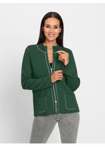 Heine Damen Strickjacke, grün, Gr. 36, unifarben, 50% Baumwolle, 50% Polyacryl, Strickjacken