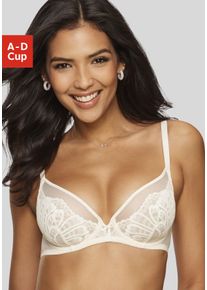 Lascana Damen Bügel-BH "Flora", Gr. 85, beige, Spitze, Obermaterial: 94% Polyamid, 6% Elasthan, feminin, BHs, mit feiner Spitze und edlem