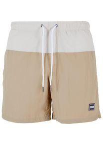 Urban Classics Herren Badeshorts "Urban Classics Herren Block Swim Shorts", beige, Gr. S, 100% Polyamid, Badehosen