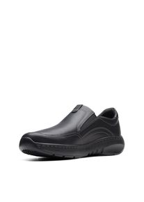 Clarks Herren Slipper "ClarksPro Step", Gr. 40, schwarz, Leder, casual, Schuhe, Slip-On Sneaker, Schlupfschuh, Komfortschuh mit Gummizug