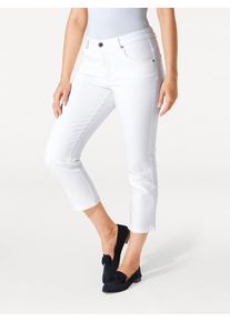 Heine Damen Röhrenjeans, weiß, Gr. 17, unifarben, 72% Baumwolle, 26% Polyester, 2% Elasthan, Miedereinsatz:15% Elasthan, 85% Polyamid, Jeans