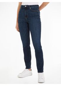 Tommy Hilfiger Damen Slim-fit-Jeans "SLIM CIGARETTE HW A DARK BLUE", blau, casual, Gr. 27, unifarben, Denim/Jeans, Obermaterial: 99% Baumwolle, 1%
