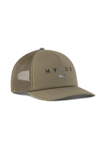 Puma Damen Flex Cap "Puma x HYROX Trucker Cap Erwachsene", grün, bedruckt, Obermaterial: 100% Baumwolle; Futter Vorderteil: 100% Polyester; Hinterer