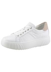 Ara Damen Plateausneaker "MONACO", Gr. 5,5, weiß, Glattleder, Veloursleder, kontrastfarbene Details, sportlich, Schuhe, Freizeitschuh, Halbschuh,