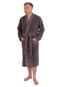WEWO-Fashion Herrenbademantel WEWO FASHION, L:120cm in Gr. XL, braun, Velours, Hausmäntel, "1022, ideal für Sauna & Spa, Hotelbademantel, Morgenmantel", besonders