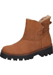 Waldläufer WALDLÄUFER Damen Winterboots "H-LONDON", Gr. 3,5, braun, Nubukleder, Lammfell, unifarben, casual, Schuhe, Stiefelette, Profilsohle, in Bequemweite G